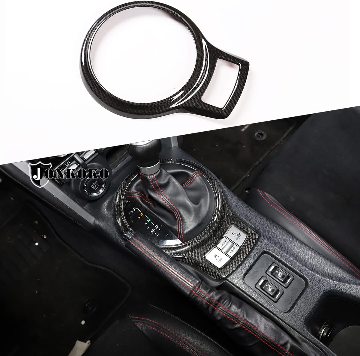 Car Interior Gear Shift Frame Trim Sticker for Subaru BRZ Toyota 86 2013-2020 Accessories (100% Real Carbon Fiber -Black)