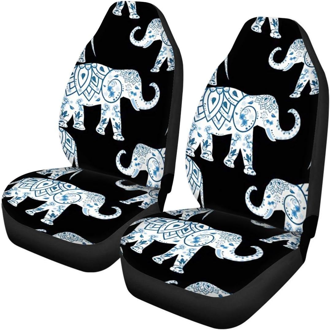 TOADDMOS Bohemian Colorful Mandala Patchwork Car Seat Covers Bucket Front Seats Protector,Universal Fit Cars,Sedan,SUV