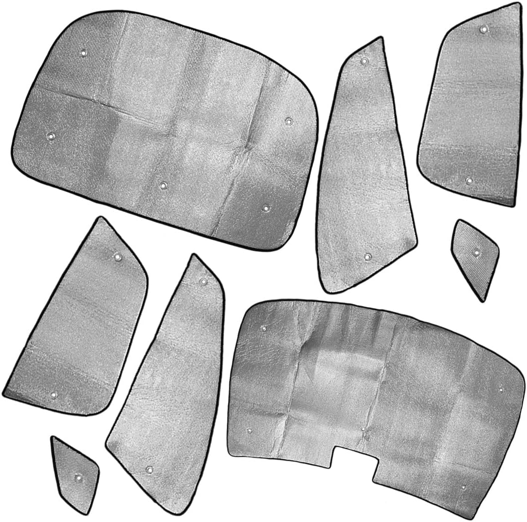 CITALL 8pcs Aluminum Foil Front Rear Side Window Windshield Sun Visor Privacy Shade Shield Compatible for Tesla Model S