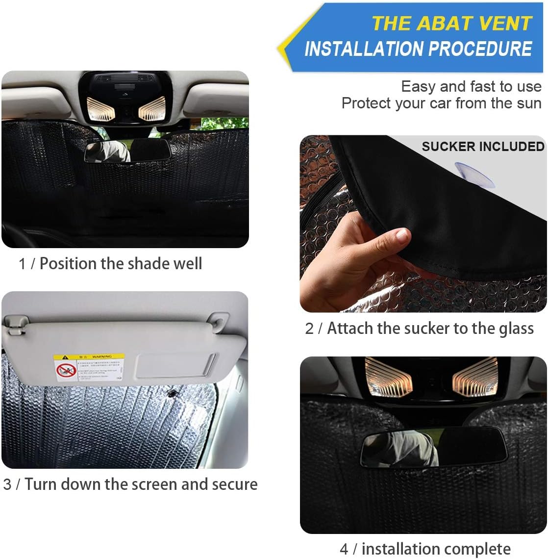 RURUTONG Sun Shades for Car Evil Eyes Car Window Shades 55x27.6 inch Blocks UV Rays Visor Protector Foldable Sun Shield Keeps Your Vehicle Cool 20151952