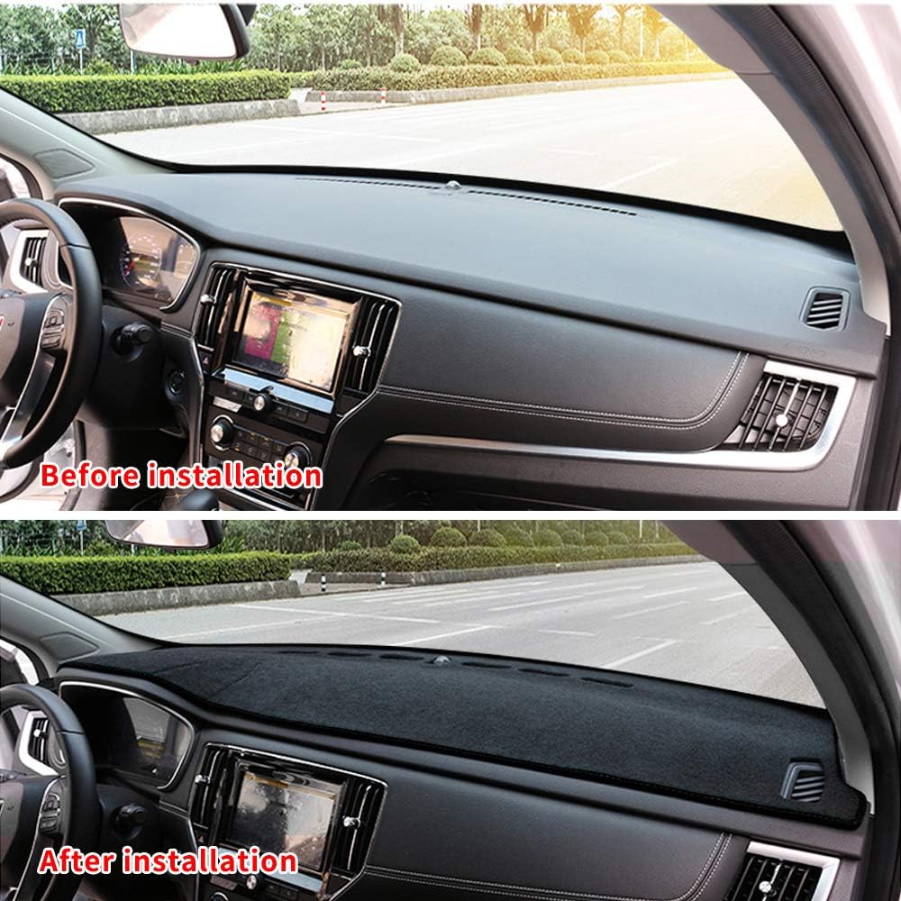 Maite Fit for Lincoln MKZ 2007-2009 Car Dashboard Cover Dash Mat with Silicone Non-Slip Bottom, Anti-Glare Black Line