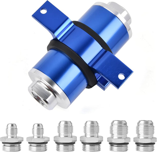 EVIL ENERGY 30 Micron Fuel Filter with 6AN 8AN 10AN Adapter&Bracket Clamp 60MM Universal