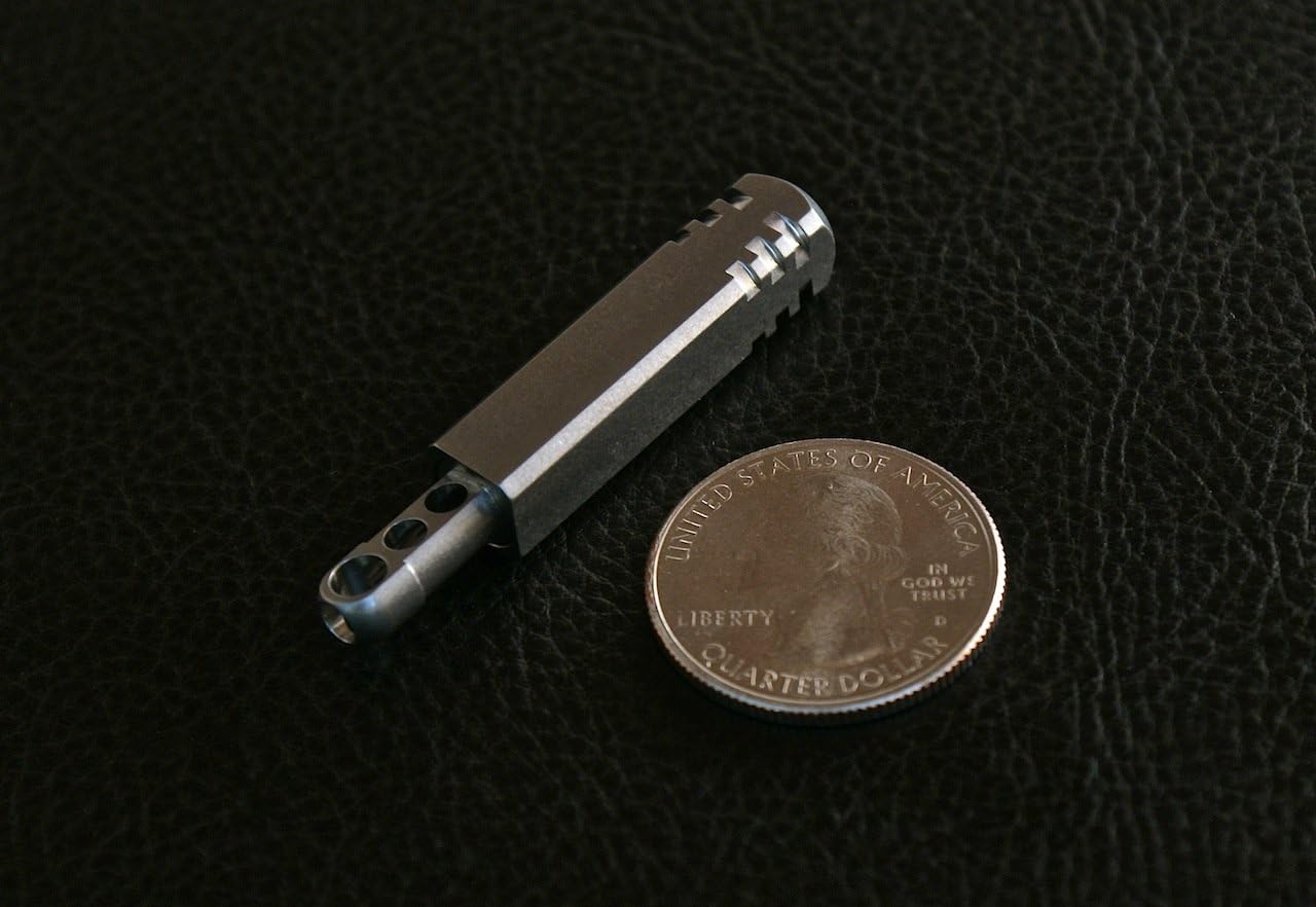 Pixel Ti Microlight - Precision Machined Titanium Keychain LED Flashlight (Cool White LED) - Ultra Light Keychain Flashlight with Replaceable Batteries for EDC