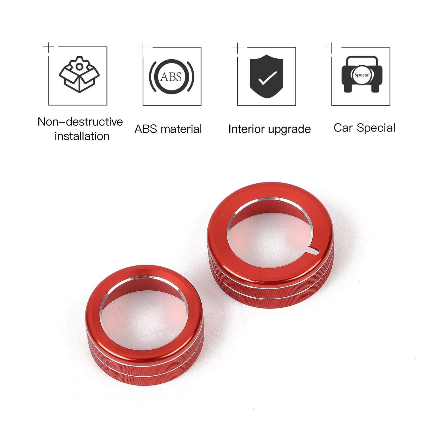 JeCar Multi-Terrain Selector Knob Button Cover Trim for 2010-2020 Toyota 4Runner TRD Pro, for TRD Off-Road (Red)