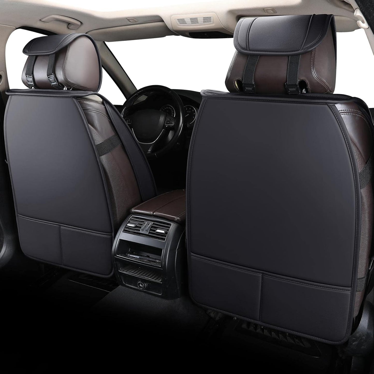 Tomatoman Front Seat Covers Compatible with Toyota Corolla Rav4 Camry 4runner Honda Civic Accord HRV CRV Nissan Altima Sentra Hyundai Tucson Accent Elantra(2PCS/Black)