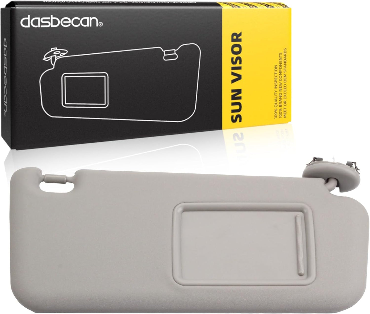 Dasbecan Left Driver & Right Passenger Side Sun Visor with Vanity Light Compatible with RAV4 2006-2013 Replaces# 74320-42501-B2 74320-42500-B0 (Gray)