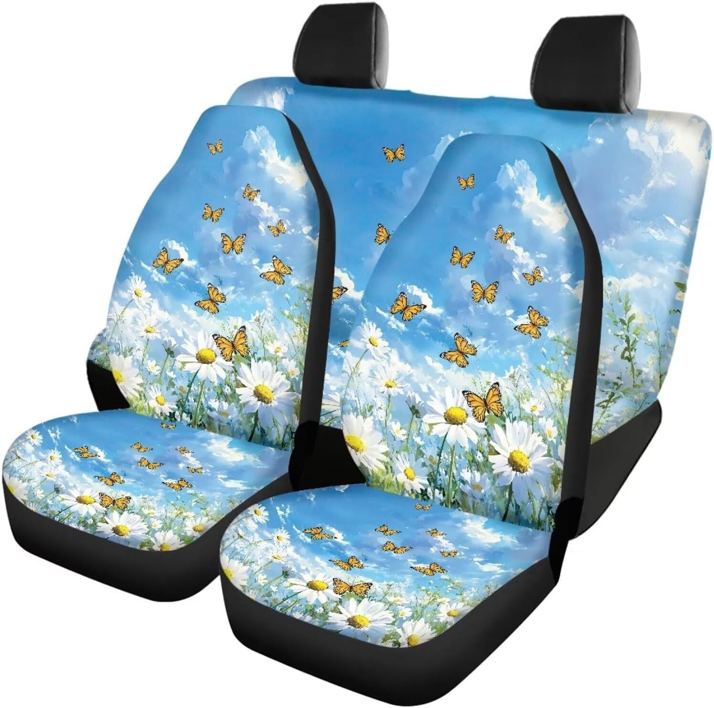 AFPANQZ Oriental Dragon Print Car Seat Covers Full Set for Back Seat Front Seats Universal Fit Most Cars SUVs Trucks Vans Comfortable Auto Seat Protection Full Set for Women Men Black Red