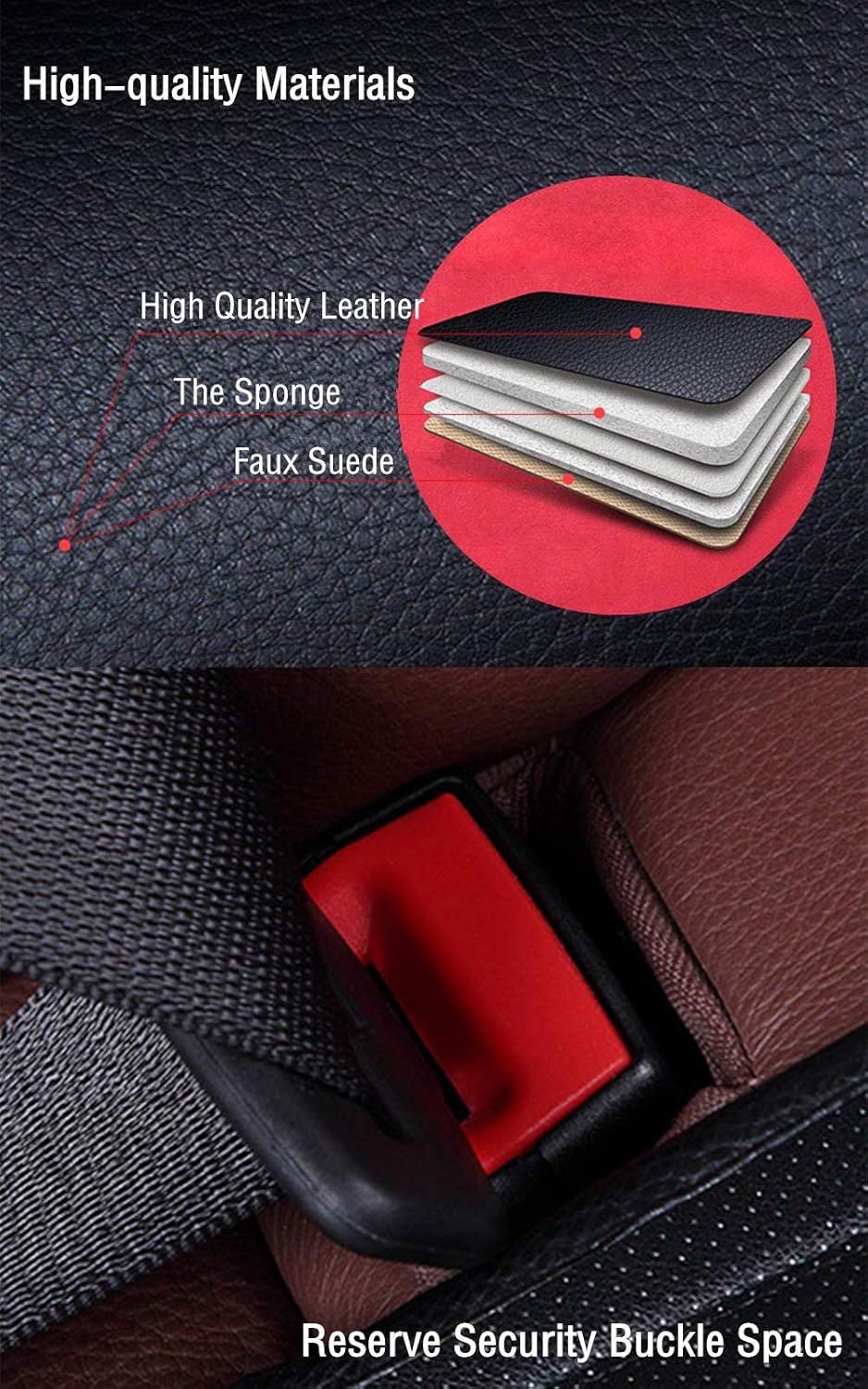 HONCENMAX Car Seat Cover, Cushion Pad Mat Protector for Auto, Universal for Sedan Hatchback SUV, Car Interior Accessories - 2 Front & 1 Rear Seat Cover