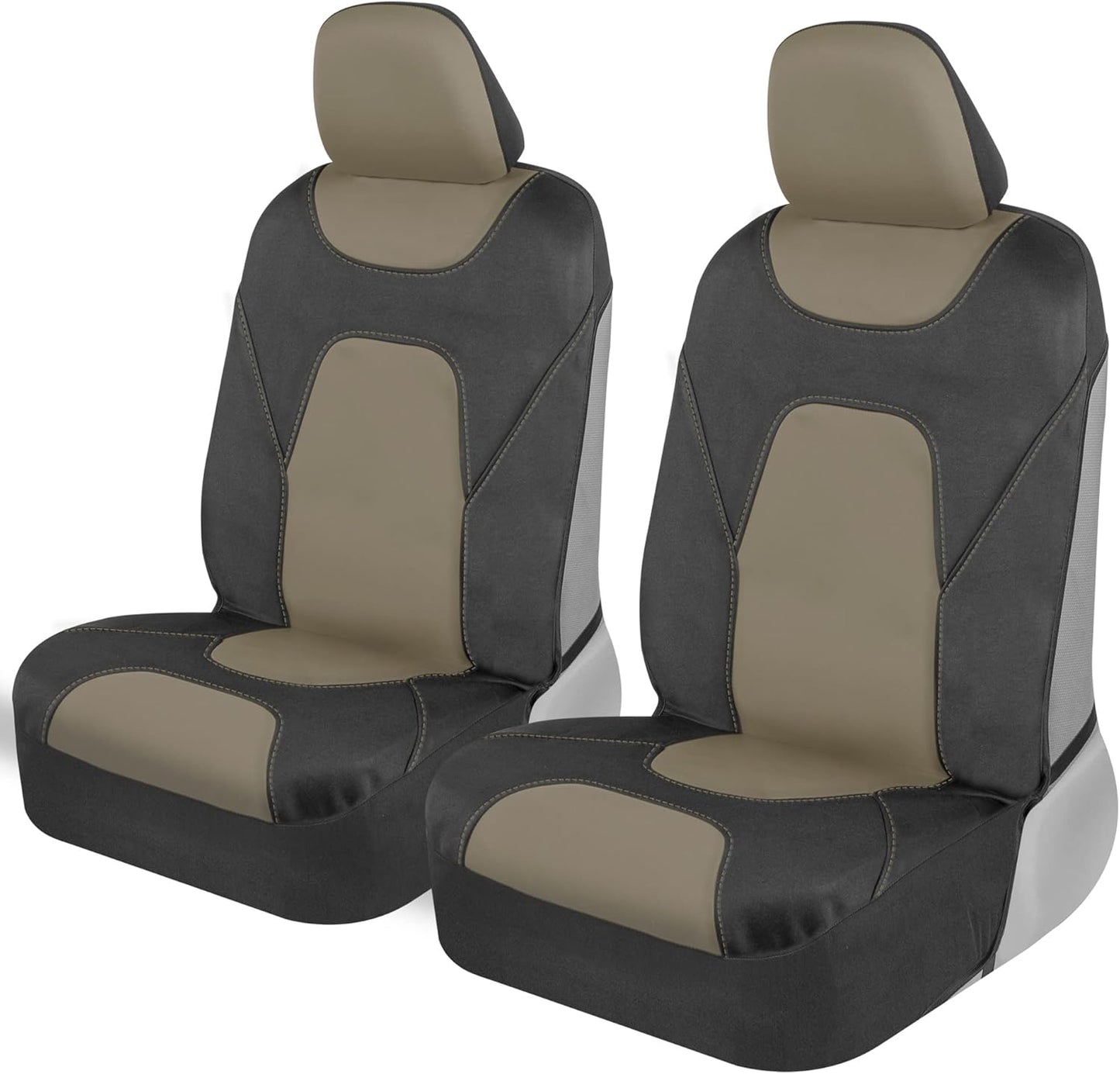 Motor Trend AquaShield Waterproof Front Seat Covers, Black Seat Covers for Cars – Padded Neoprene Front Car Seat Cover, SUV Seat Covers Protector - Car Interior Cover for Auto Truck & Van