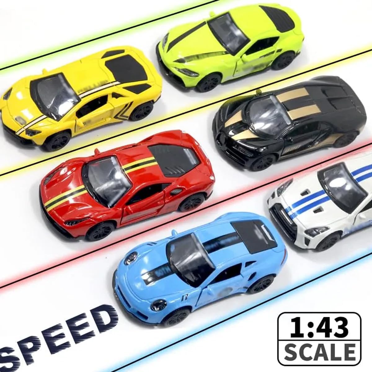 Dashboard Drifters Collection, Alloy Car Model Drifting Spin Ornament for Car–Stylish Vehicle Interior, Car Dashboard Decorations,Drifting Car Dash Ornament, Vehicle Turn and Follow Drift (SET(6PCS))