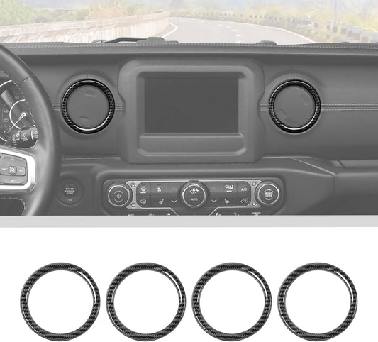 Voodonala for Jeep JL Dash Air Conditioning Outlet Bezel Ventilation Grille Embellishment Trim for 2018-2023+ Jeep Wrangler JL JLU Gladiator JT Trunk Interior Accessories Carbon Fiber