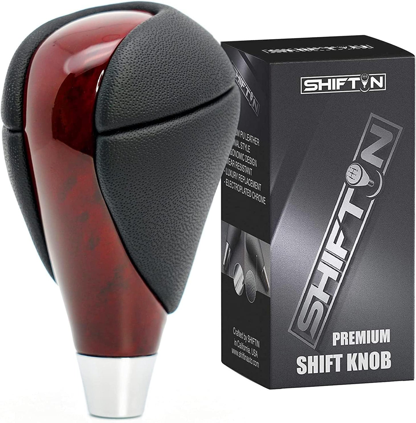 SHIFTIN Carbon Fiber Pattern Gear Shift Knob for Lexus ES300h ES350 GS300 GS350 GS430 GS460 IS250 IS300 LS460 LS600h RX350 RX450h (Punched Black Leather/Carbon Fiber Pattern)