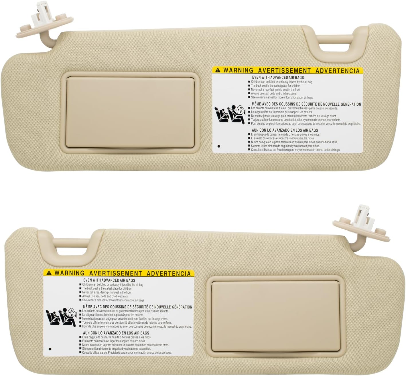 NHILES Left Driver Side Sun Visor Compatible with Toyota Highlander 2014 2015 2016 2017 2018 2019 Replaces# 74320-0E074-A0 Color Flaxen