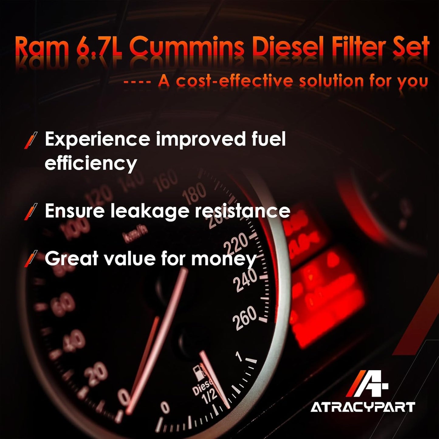 6.7L Cummins Fuel Filter Water Separator and Oil Filter Set │Replacement for 2019-2021 Dodge Ram 2500 3500 4500 5500 │Replaces# 68436631AA, 5083285AA, 68157291AA