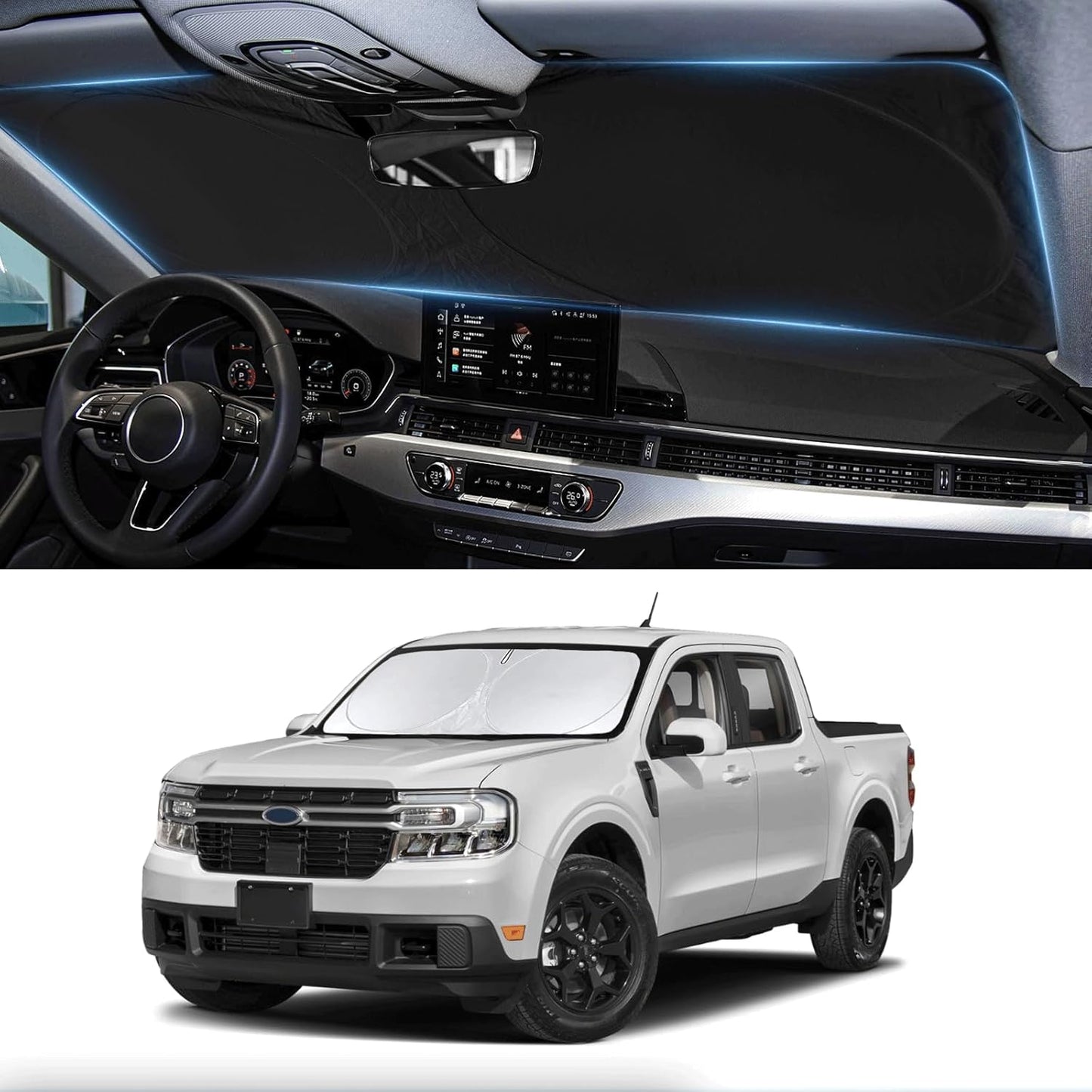 for 2024 Compass Windshield Sun Shade Car Windshield Cover, Custom Fit for Jeep Compass 2017-2023 Ultimate Sun Protection Foldable Visor Sunshade Protector Shield Accessory