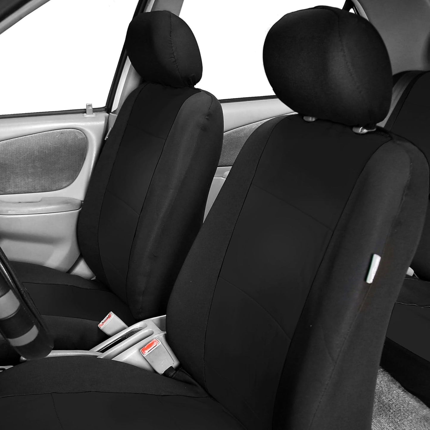 FH Group FB083BLACK102 Semi-Universal Neoprene Bucket Seat Cover Airbag Compatible