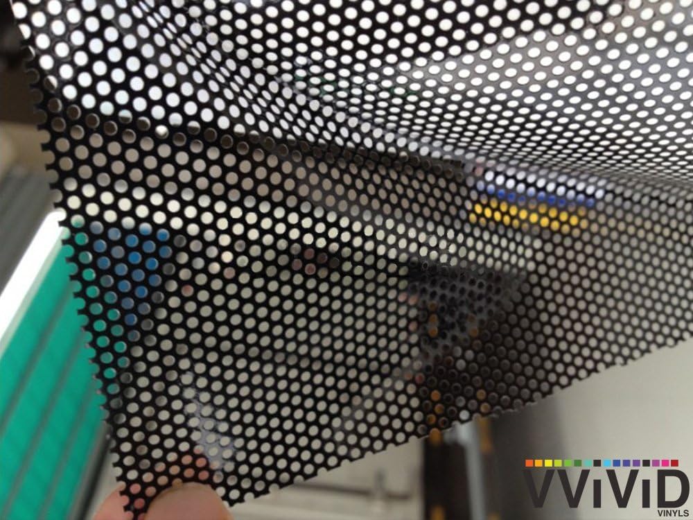 VViViD One-Way Perforated Black Vinyl Privacy Window Film Adhesive Glass Wrap Roll (25ft x 48 inches)