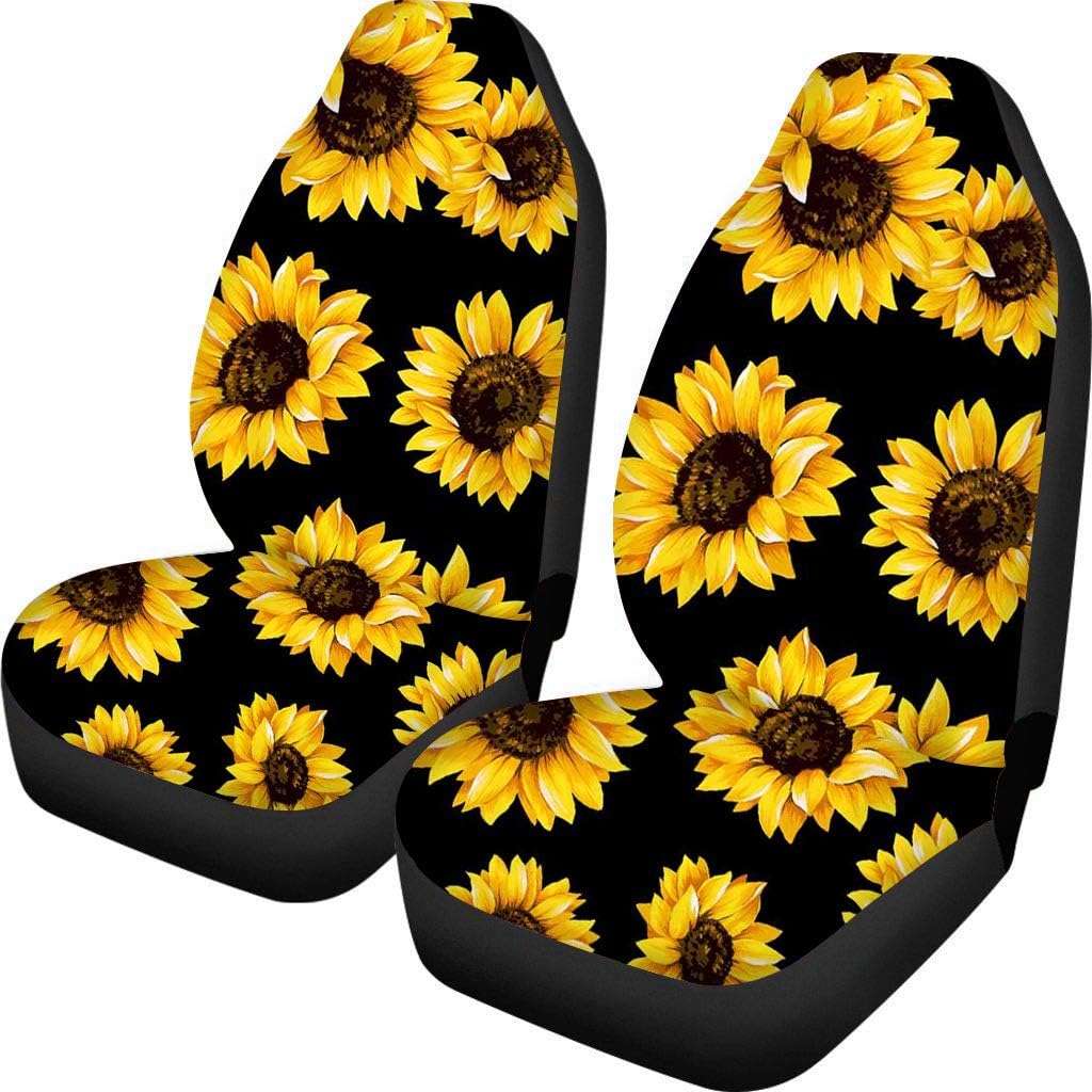 KEIAHUAN Galaxy Owl Car Seat Cover for Women Men, 2 Packs High Back Bucket Universal Fit Auto Seat Covers for Cars, Trucks, SUV, or Van