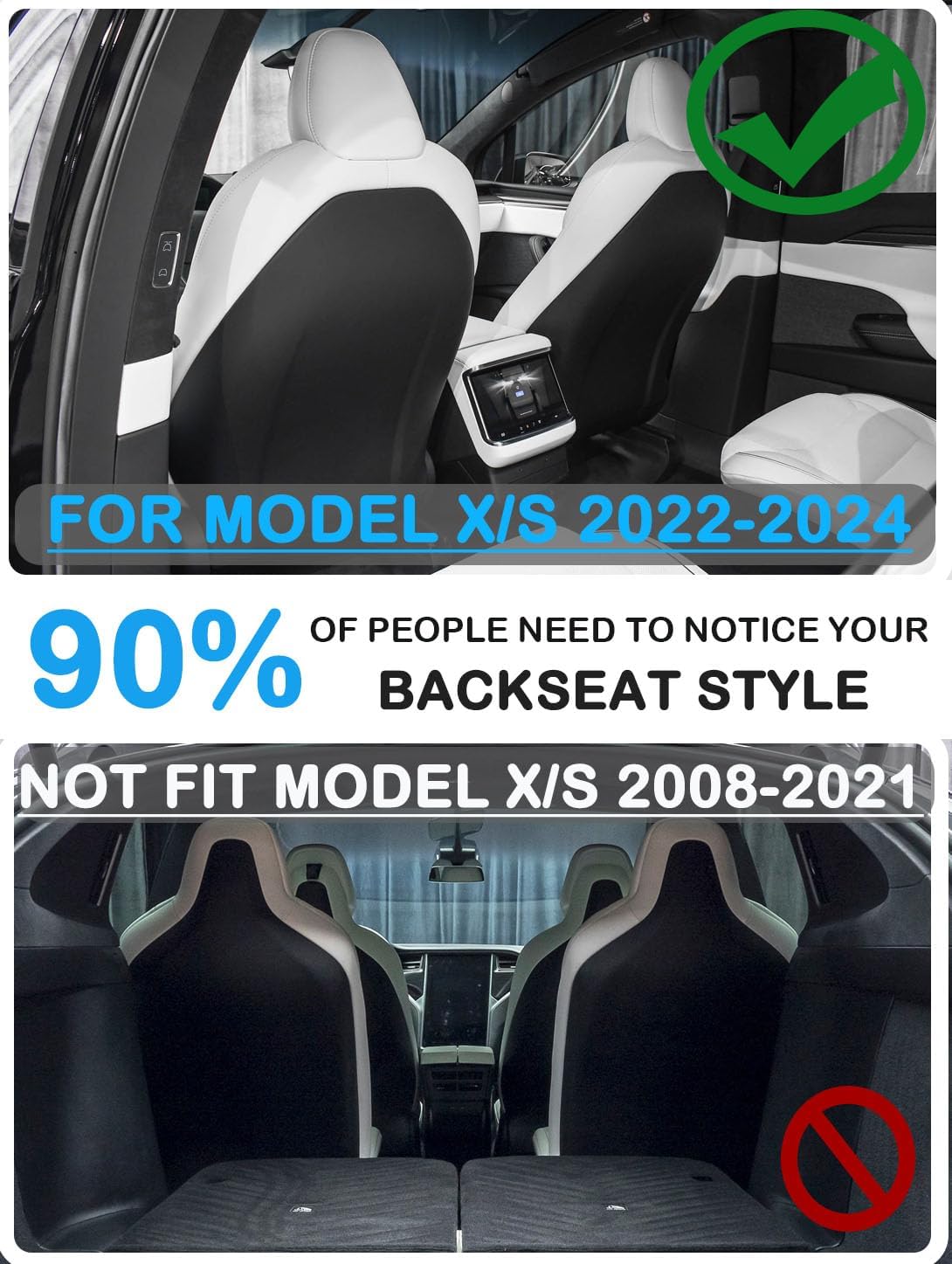 EVMODS for Tesla Back Seat Protector for Kids,Child Feet Kick Mats Seat Cover Waterproof Pet Protect Covers for Stains and Scratches Fit Tesla Model Y/3/S/X Accessories 2PCS
