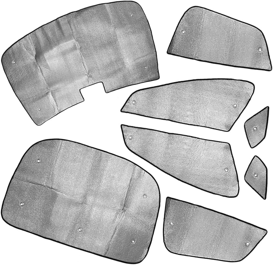 CITALL 8pcs Aluminum Foil Front Rear Side Window Windshield Sun Visor Privacy Shade Shield Compatible for Tesla Model S
