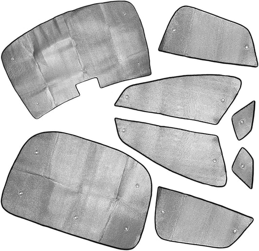CITALL 8pcs Aluminum Foil Front Rear Side Window Windshield Sun Visor Privacy Shade Shield Compatible for Tesla Model S