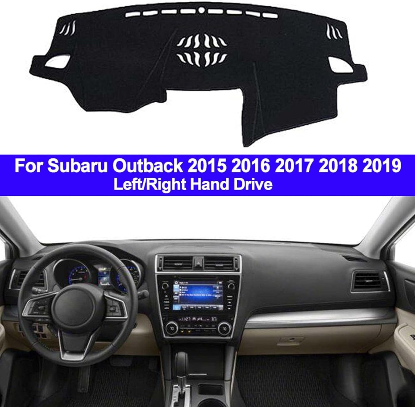 ZKSMZS 2 Layers Car Inner Dashboard Cover Dash Mat Carpet Dash Mat Sun Shade Pad，for Subaru Outback 2015 2016 2017 2018 2019