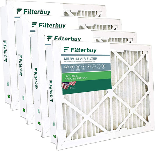 Filterbuy 20x30x5 MERV 13 Pleated HVAC AC Furnace Air Filters for Honeywell Return Grille (4-Pack)
