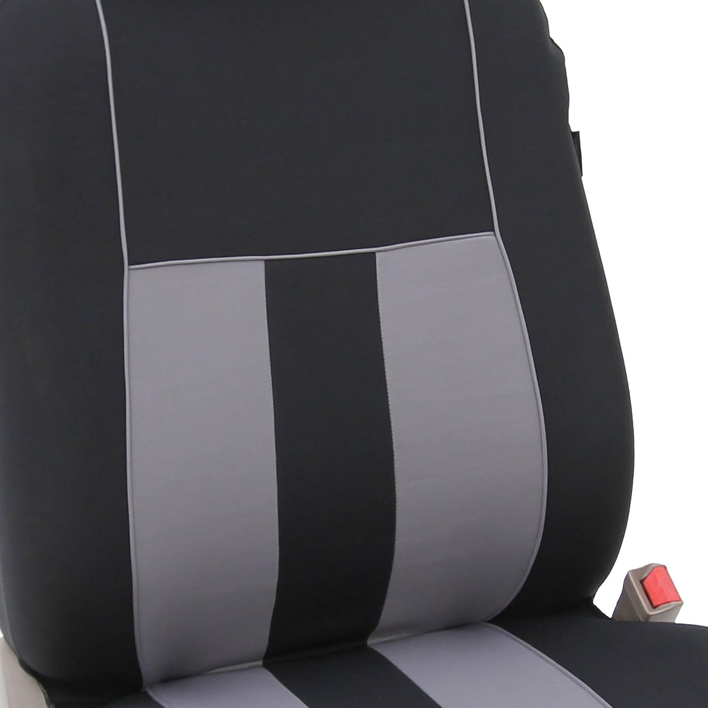 FH Group Car Seat Covers Striking Striped Full Set Gray Automotive Seat Covers, Airbag and Split Rear Car Seat Cover Universal Fit Interior Accessories for Cars Trucks and SUV Car Accessories