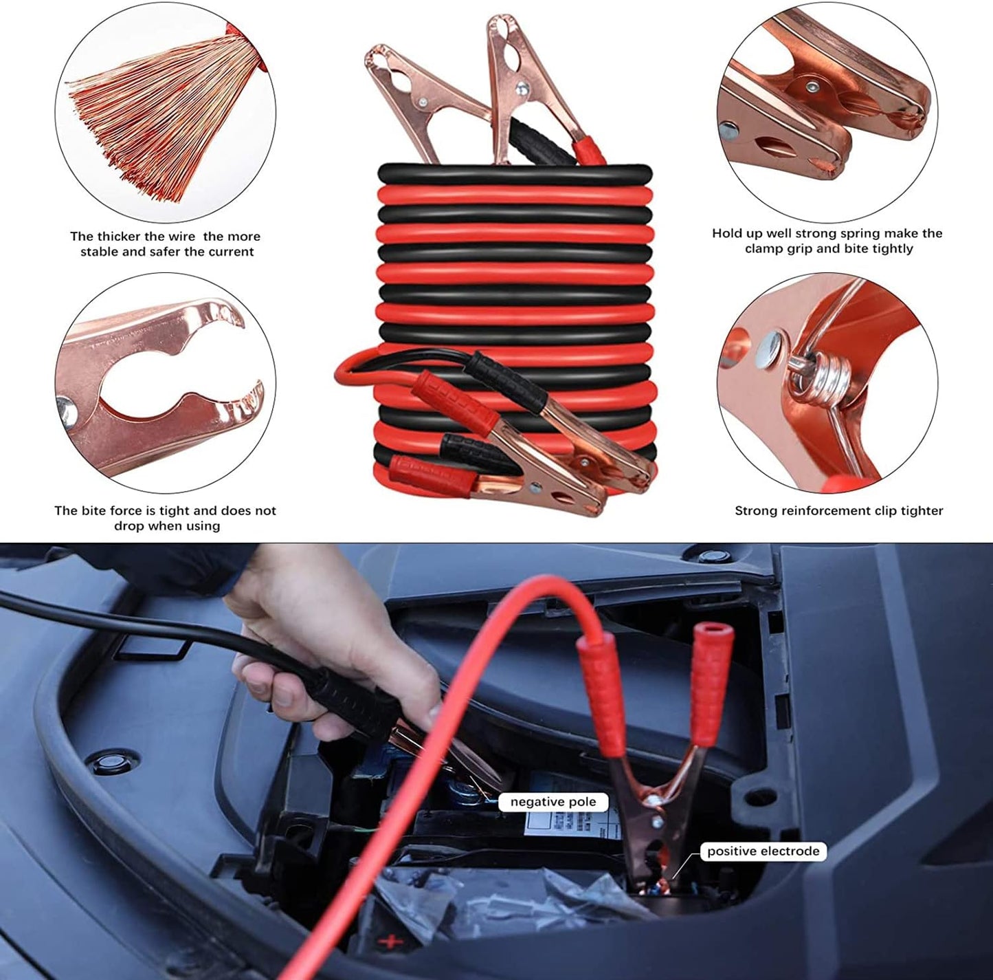 Atcuji Auto Emergency Kit Set - Vehicle Roadside Assistance - Jumper Cables, Tow Rope, Safety Hammer & More - Compact Car Tool Bag - Multi-Purpose Emergency Pack