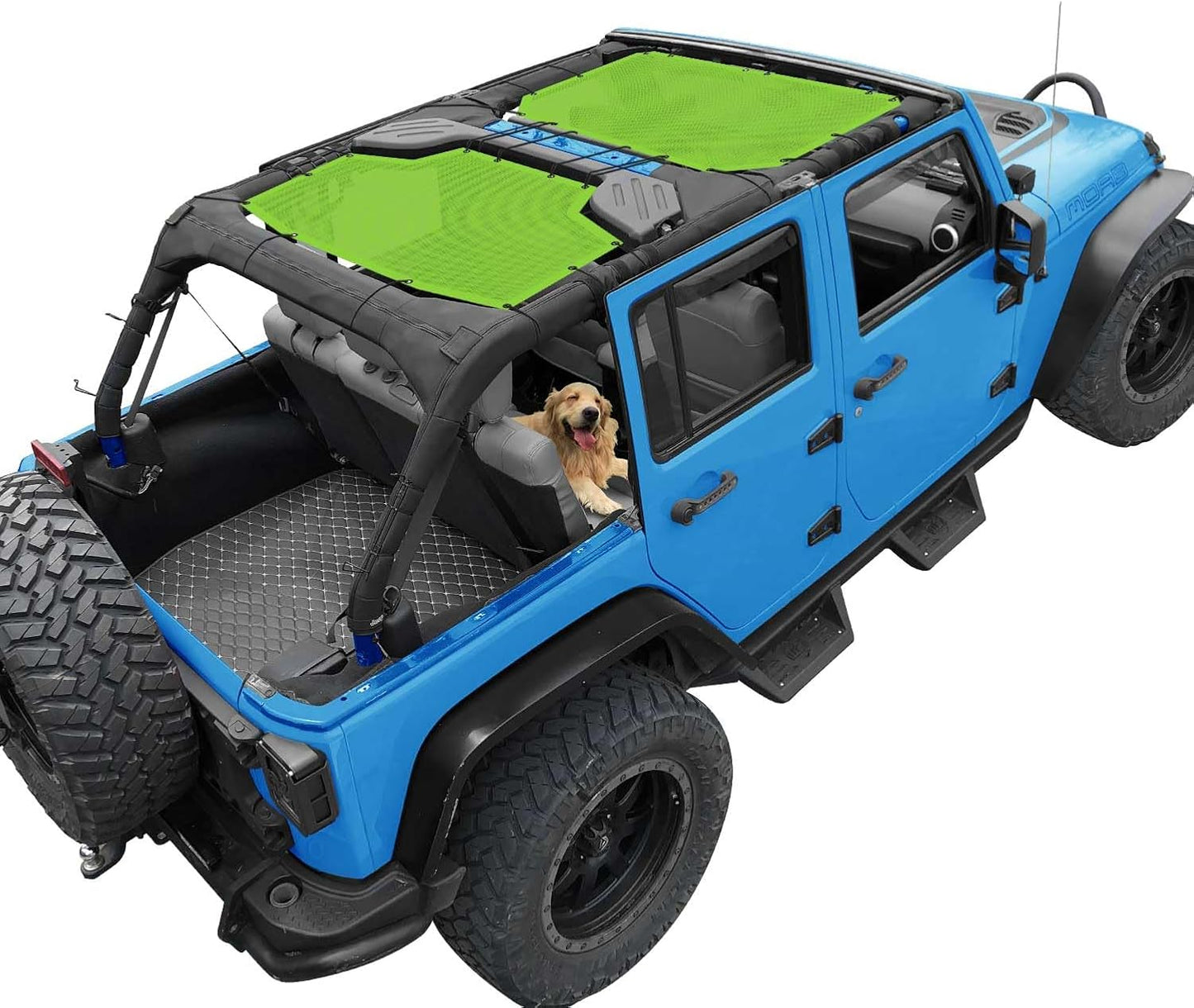 Coverspec JT Top Sun Shade Roof Compatible with Jeep Gladiator JT (2018-2023) 4 Door Jeep Sunshade Top Sunroof Bikini Cover- Blocks UV, Wind, Noise - Black Mesh for Full Length