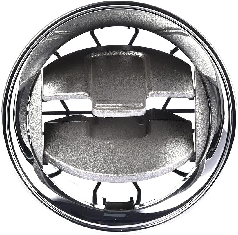 Set of 2 Dash Board Air Vent/HVAC Vent Fits for 09-14 Ford F-150 LOBO (Chrome w/Obsidian Metallic), Replaces OEM 9L3Z-19893-CA, 75301C-2