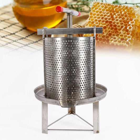 Manual Mesh Honey Wax Press Extractor Beekeeping Presser Tool Paraffin Machine Bee Honey Presser Household Manual Wine Press Wax Machine Beekeeping Equipment Manual Mesh Honey Press Stainless Steel