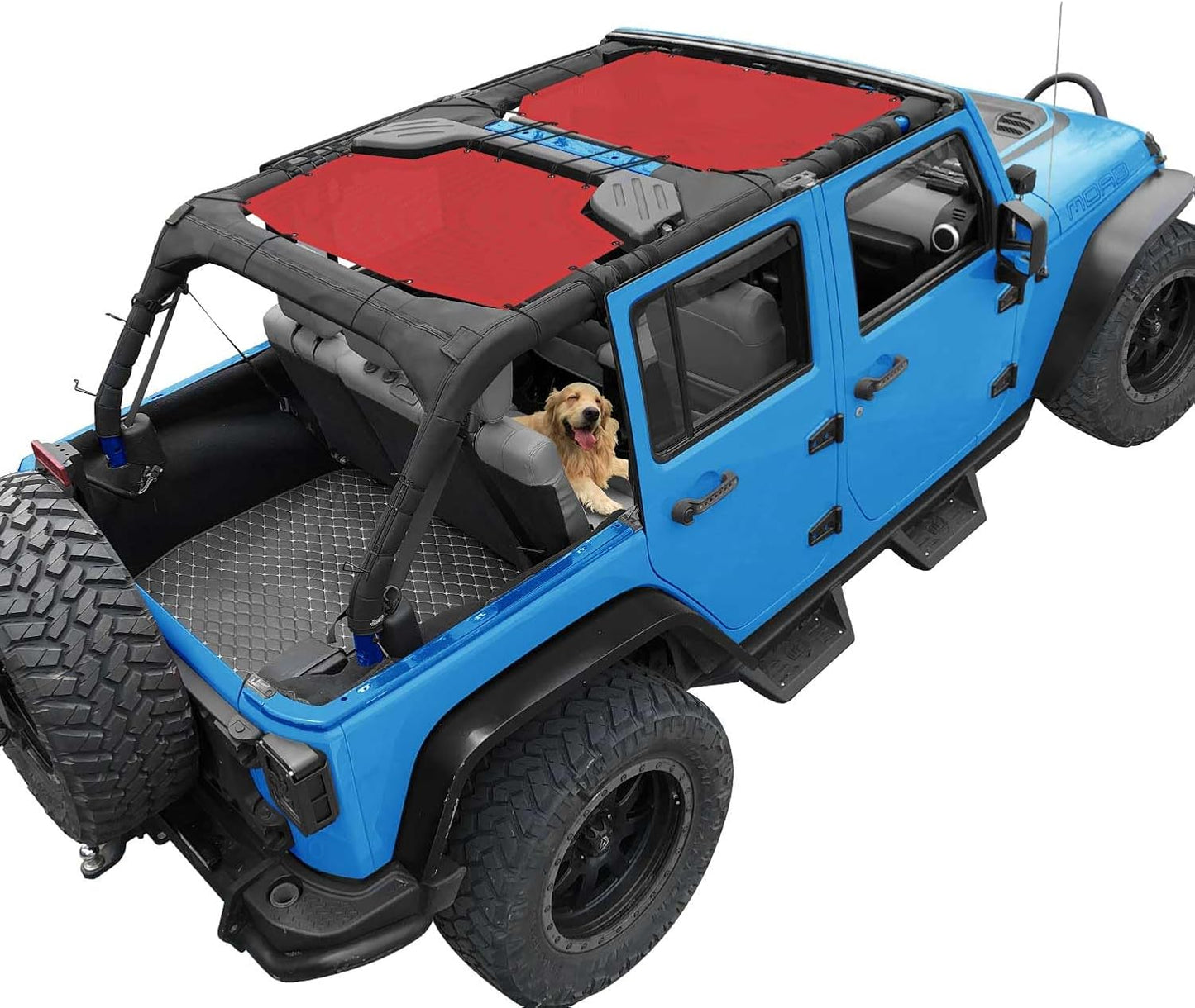 Coverspec JT Top Sun Shade Roof Compatible with Jeep Gladiator JT (2018-2023) 4 Door Jeep Sunshade Top Sunroof Bikini Cover- Blocks UV, Wind, Noise - Black Mesh for Full Length