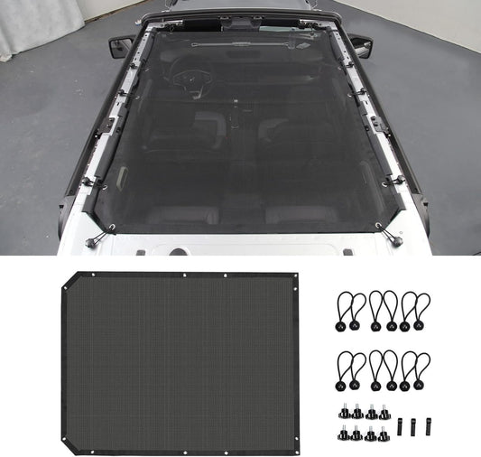 Karltys Compatible with Sunshade Ford Bronco 2023 2022 2021 4 Door Mesh Sunroof Sun Shade Top Roof Shade Foldable Sun Cover UV & Heat Insulation (Not for Bronco Sport)
