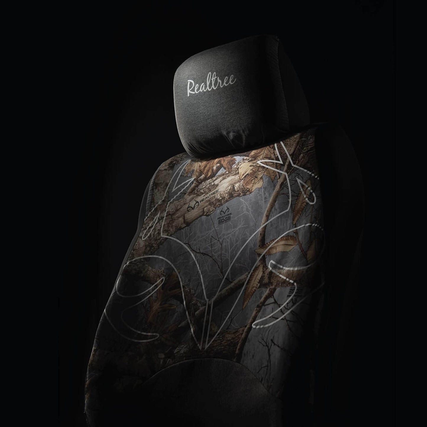 Realtree Universal Front and Bench Seat Covers, Water and Dirt Resistant Camo Seat Covers for Car, Truck, and SUV, Venitian(Realtree Edge Colors), Low Back (Single)