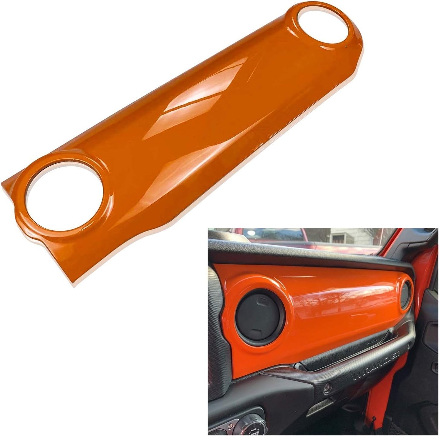 Bolaxin ABS Center Console Panel Dashboard Cover Compatible with Jeep Wrangler JL 2018-2023/ Jeep Gladiator JT 2020-2023 Interior Trim Decor for Jeep Accessories (Orange)