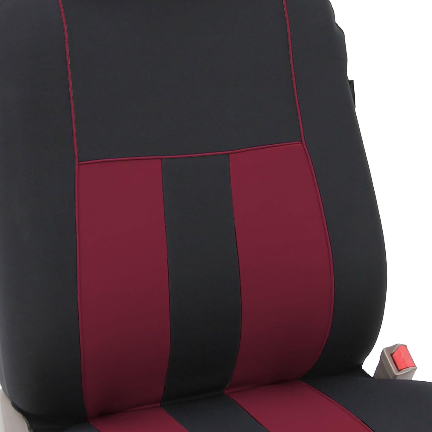 FH Group Car Seat Covers Front Set Cloth -Seat Covers for Low Back Seats with Removable Headrest,Universal Fit,Automotive Seat Cover,Airbag Compatible Car Seat Cover for SUV,Sedan,Van Burgundy