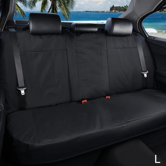 Coverado Car Back Seat Cover, Universal Oxford Back Seat Protector for Kids & Dogs, Waterproof Rear Seat Cover for Car, Car Seat Protector for Back Seat Fit for Cars Suvs Trucks and Vans(L,Black)