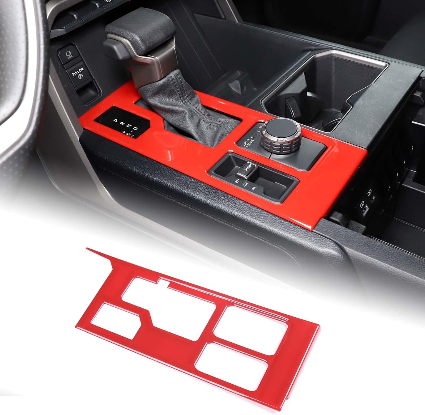 Aunginsy Central Control Gear Shift Panel Trim Cover Compatible with Toyota Tundra/Sequoia 2022-2024 Car Gear Shifter Console Anti-Scratch Panel Frame Protect Sticker with 4WD Accessories(Mech Style)