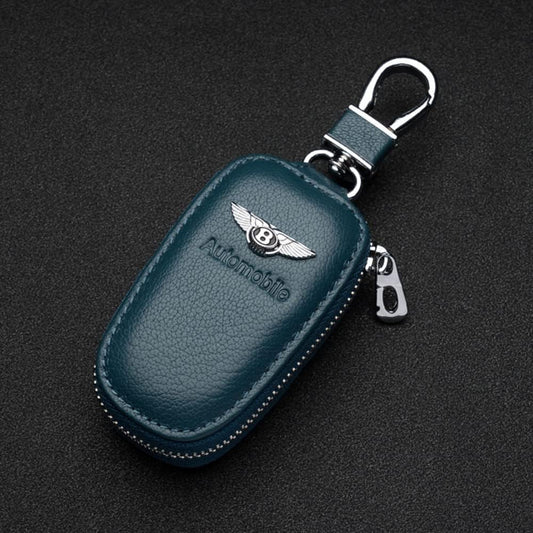 1 Pieces Car Keychain for Bentley Continental Flying Spur Bentayga Turbo Bacalar Arnage Leather Key Ring with Emblem Car Styling Decorative Accessories,Blue