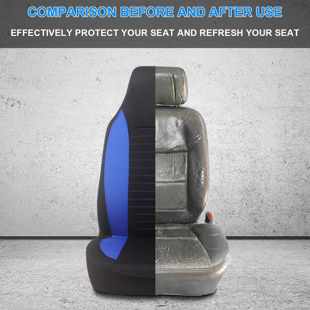Moly Magnolia Car Front Seat Covers, Blue, Mesh, Universal Fit, Compatible with Car, Truck, Van, SUV, Automotive Front Seat Cover Pair