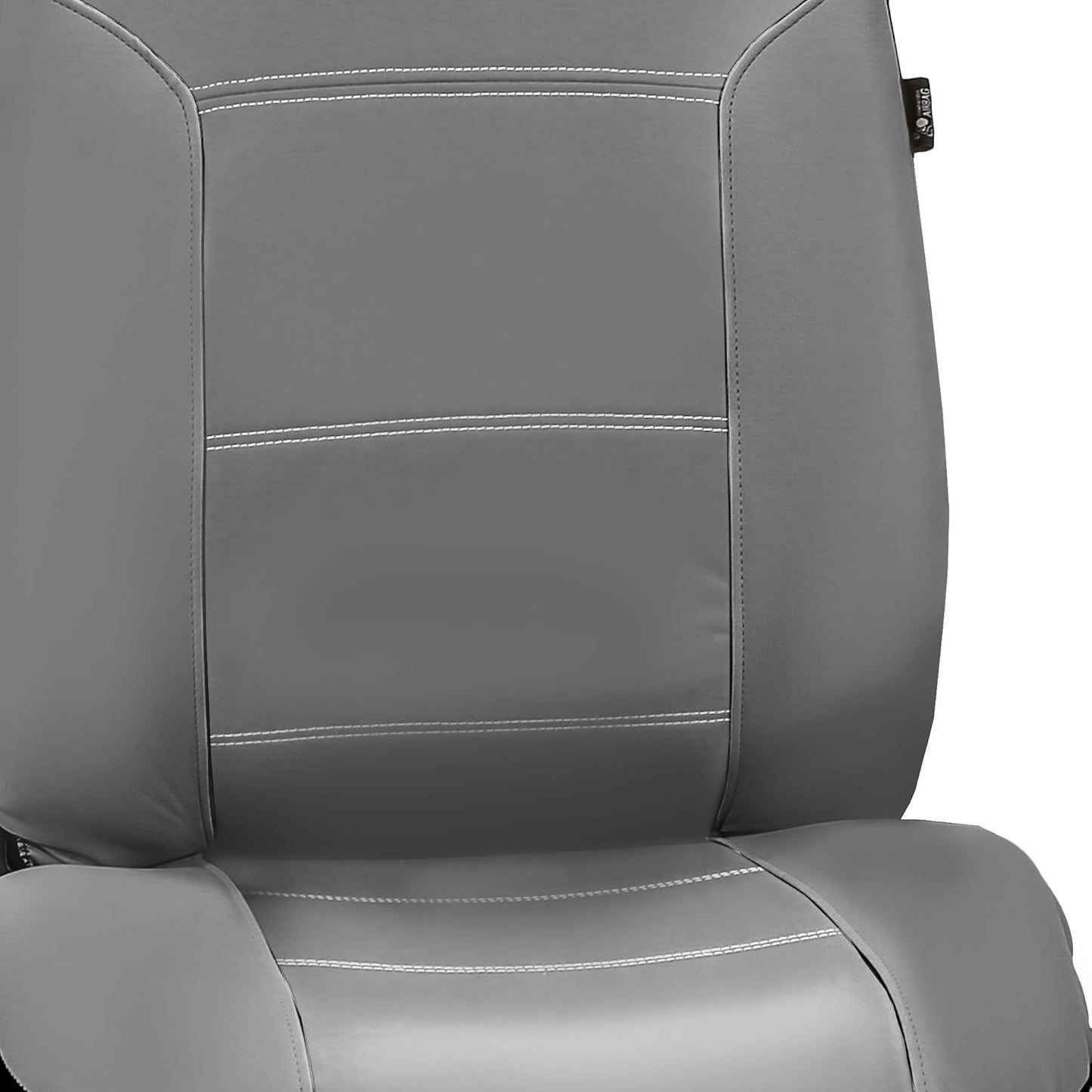 FH Group Car Seat Covers Full Set PU Leather - Universal Fit, Automotive Seat Covers, 1-Piece Front Seat Covers, Airbag Compatible, Split Bench Rear Seat Cover, Car Seat Cover for SUV Solid Gray