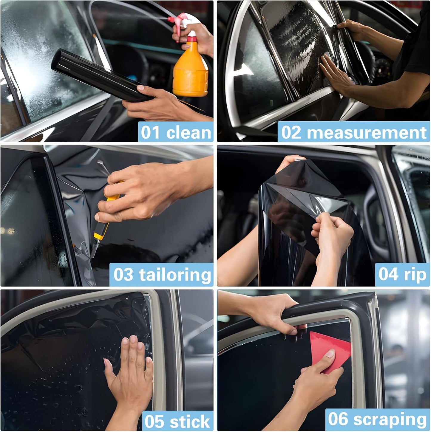 TOYOCO Window Tint Film for Cars, Car Window Tint Window Privacy Film, Car Shade Front Windshield, Heat & UV Block and Scratch Resistant, Blackout Window Film Auto Car Windshield Sun Shade Roll