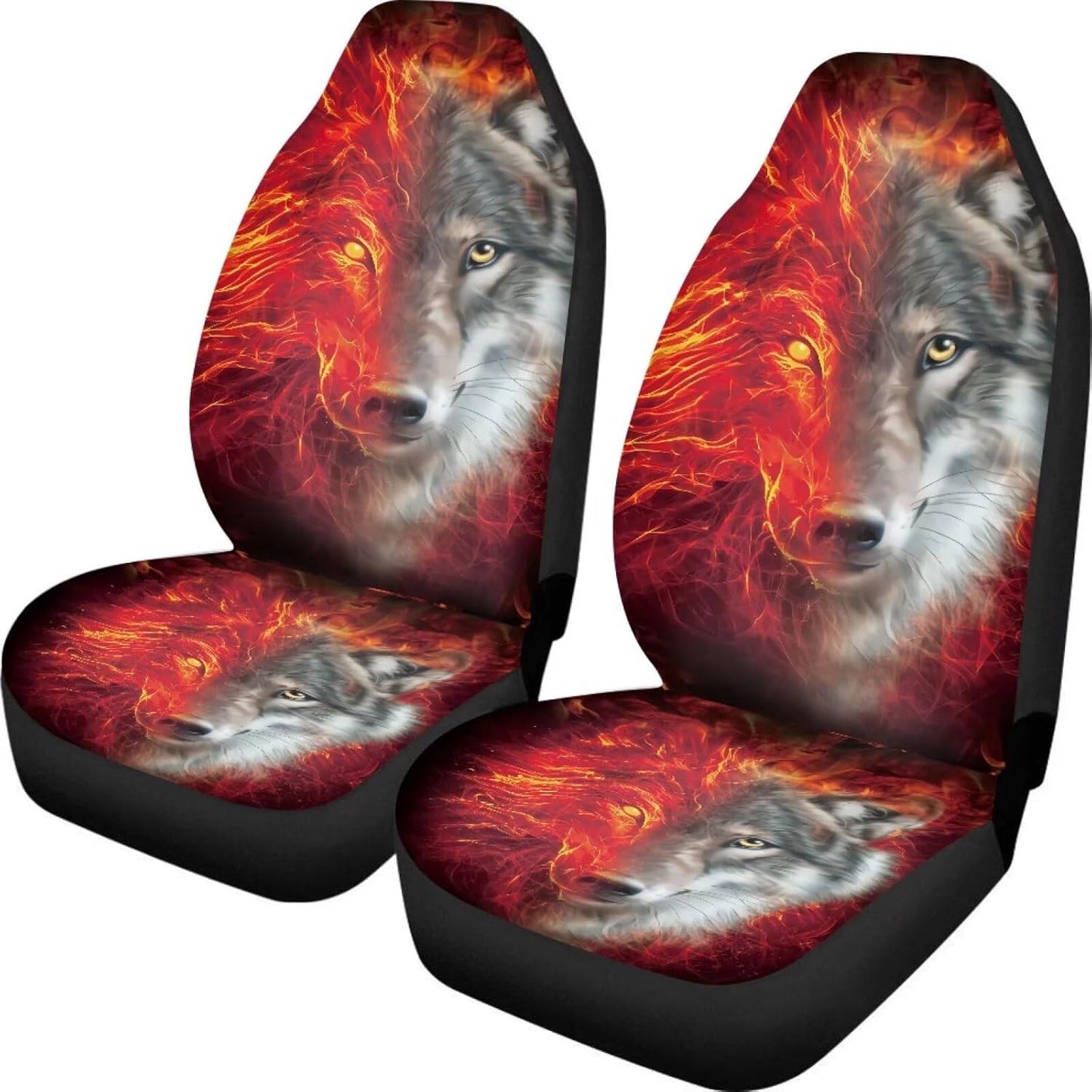 KEIAHUAN Galaxy Owl Car Seat Cover for Women Men, 2 Packs High Back Bucket Universal Fit Auto Seat Covers for Cars, Trucks, SUV, or Van