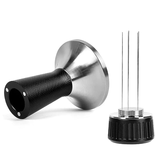moobody Espresso Stirrer Tool, 2 in 1 Coffee Tamper and Stirrer, Stainless Steel Curved Base, Compatible with 54mm Breville Portafilter Basket