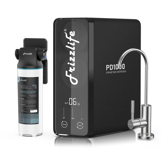 Frizzlife 1000 GPD Under Sink Tankless Reverse Osmosis Water Filtration System, Alkaline and Remineral