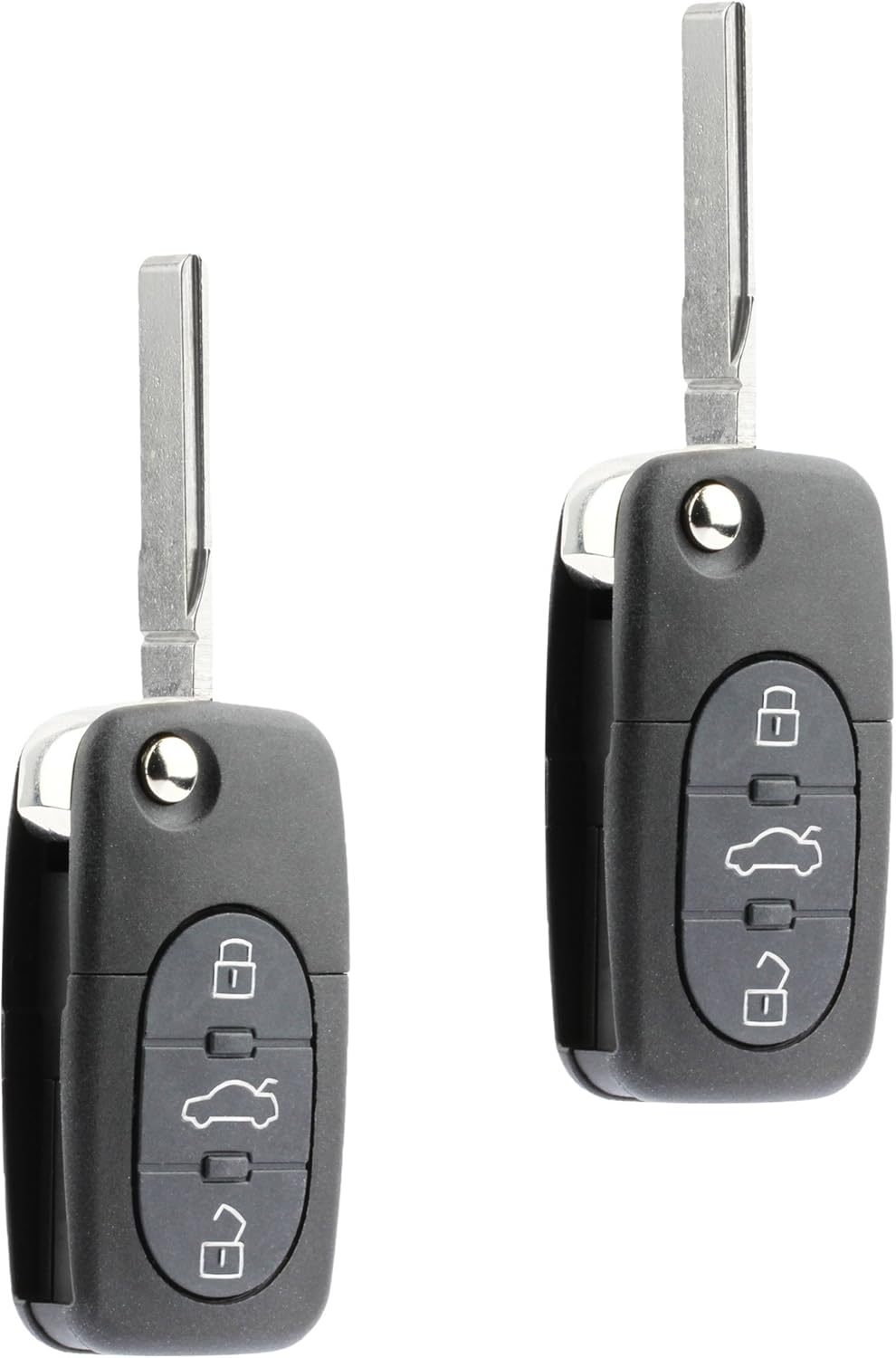 Replacement Keyless Entry Remote Flip Key Fob fits 1998 1999 2000 2001 VW Beetle, Golf, Jetta, Passat (HLO1J0959753F, Set of 2)