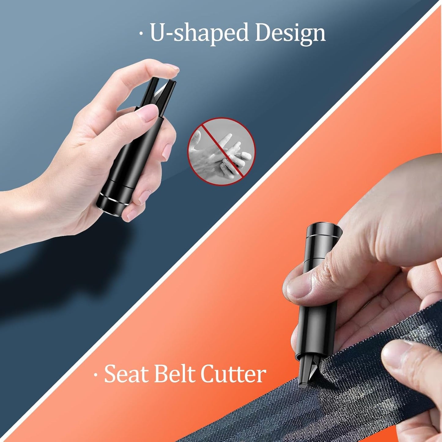 Car Window Breaker and Seatbelt Cutter 4 Pack, 2-in-1 Car Safety Hammer, Multifunctional Auto Glass Breaker, Portable Emergency Rescue Tool for Automotive Accidents