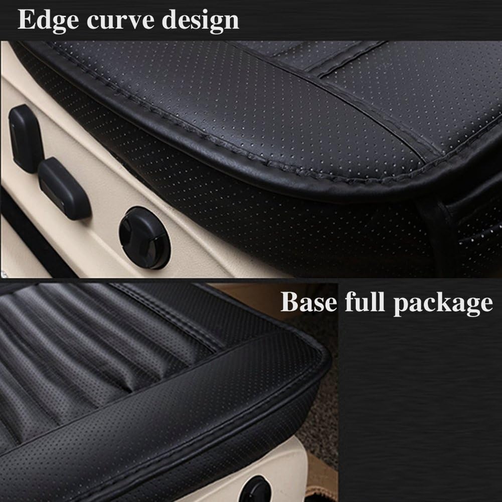HCMAX Car Interior Seat Cushion Cover Edge Wrapping Pad Mat for Auto Car Supplies PU Leather [Without Backrest] Brown 3 Pack
