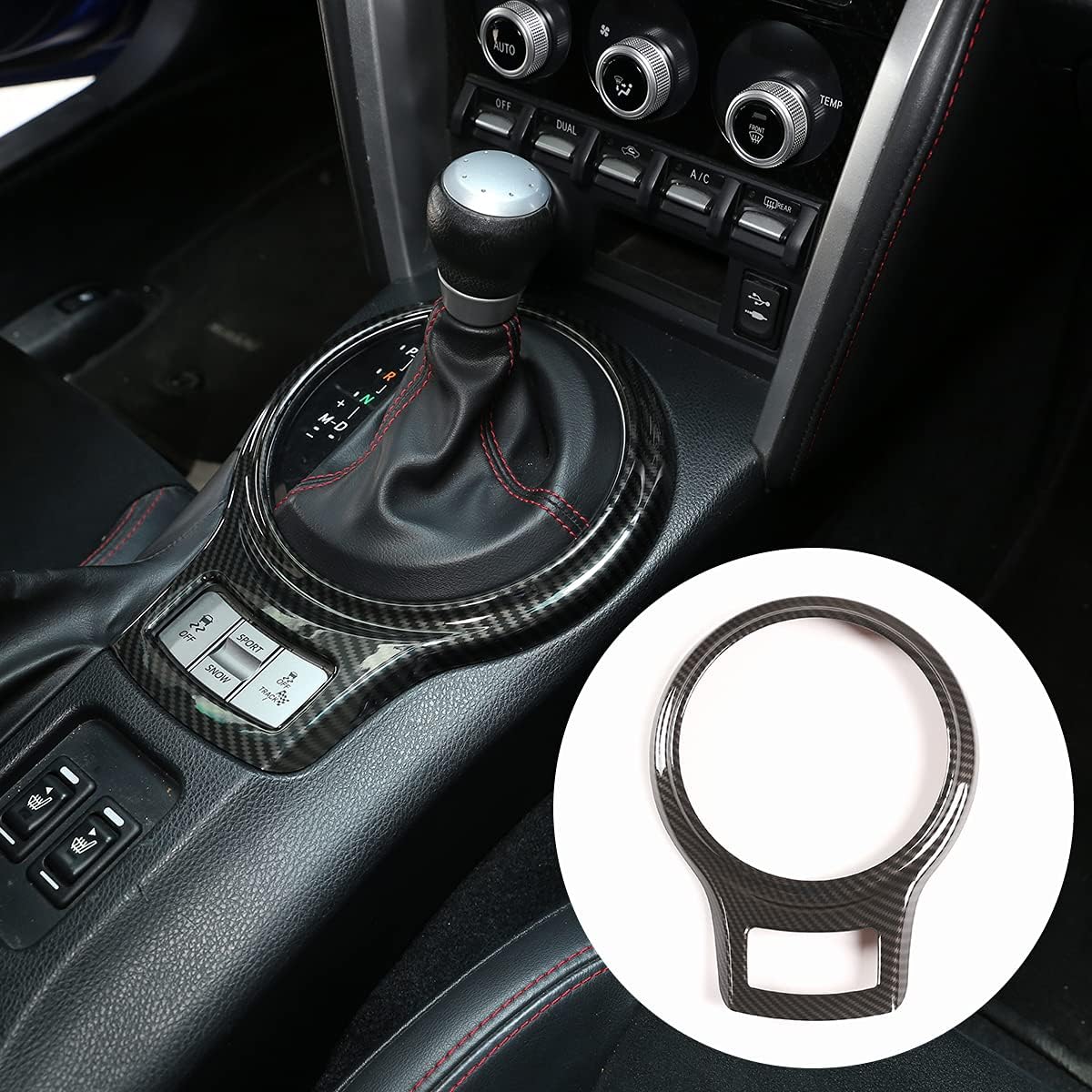 Car Interior Gear Shift Frame Trim Sticker for Subaru BRZ Toyota 86 2013-2020 Accessories (100% Real Carbon Fiber -Black)